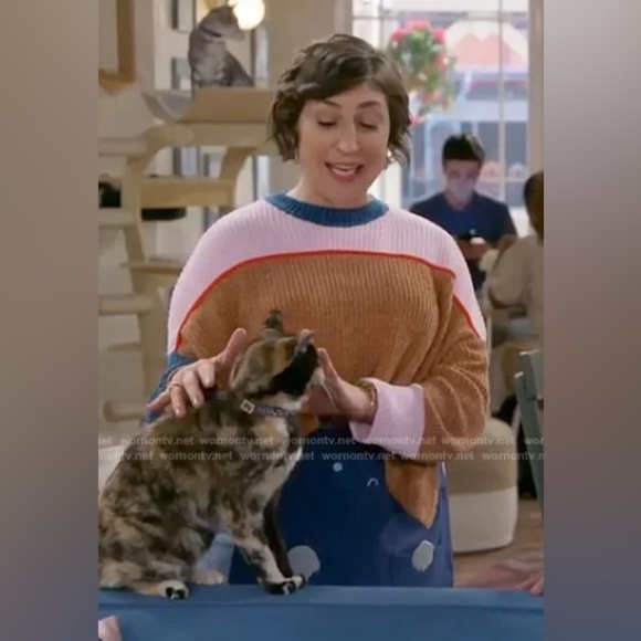 Urban Outfitters Chenille Color Block Side Slit Cropped Sweater - Picture 2 of 7